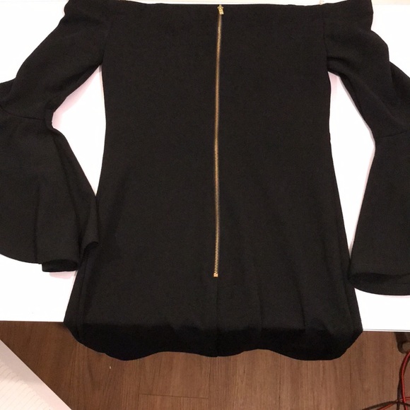 Teeze Me Off the Shoulders Black Dress - Picture 4 of 5